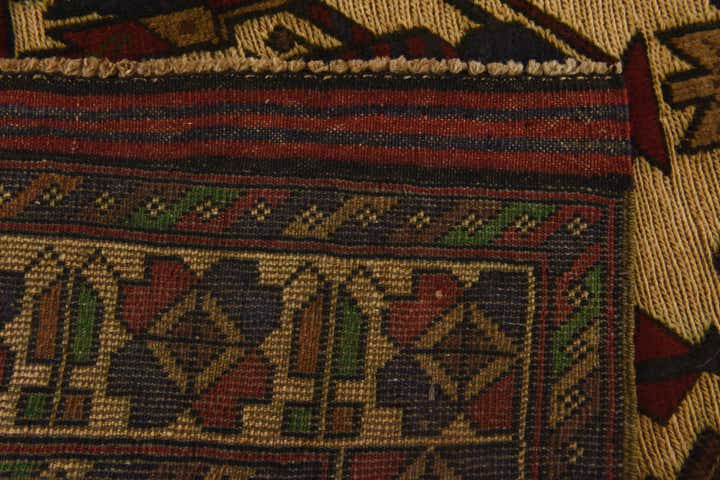 3' 2 x 4' 9 Hand Knotted Sumak Wool Rug
