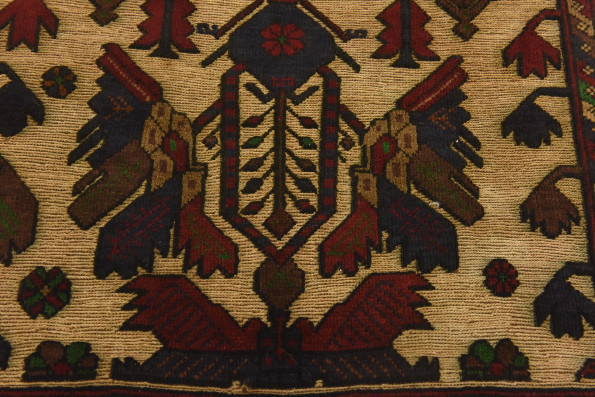 3' 2 x 4' 9 Hand Knotted Sumak Wool Rug