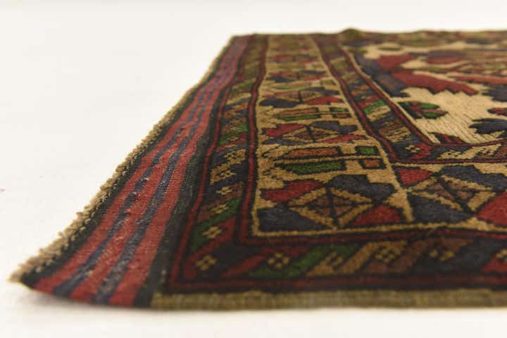 3' 2 x 4' 9 Hand Knotted Sumak Wool Rug