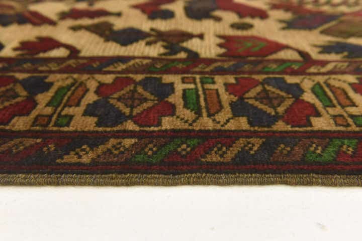 3' 2 x 4' 9 Hand Knotted Sumak Wool Rug
