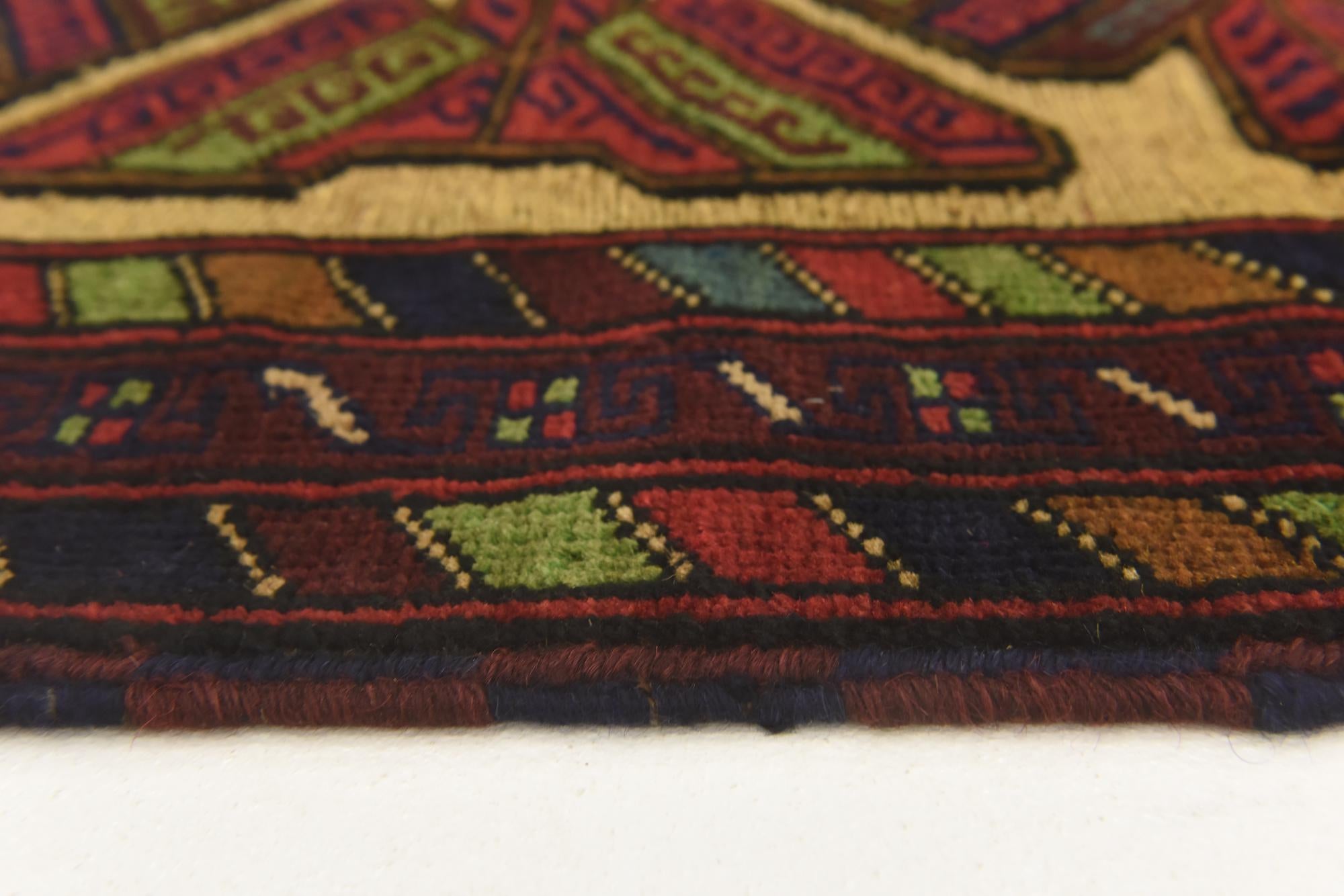 3' x 4' 5 Hand Knotted Sumak Wool Rug