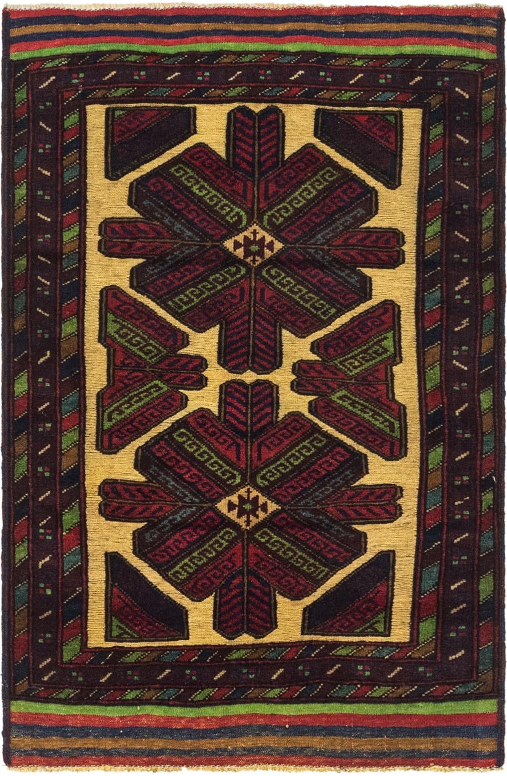 3' x 4' 5 Hand Knotted Sumak Wool Rug