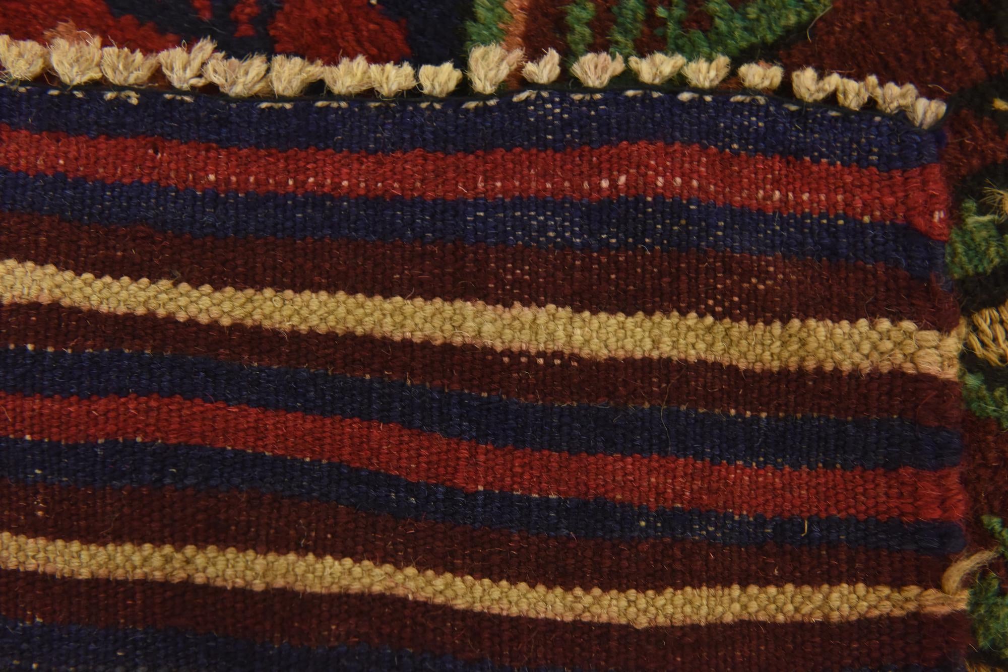3' 1 x 4' 11 Hand Knotted Sumak Wool Rug