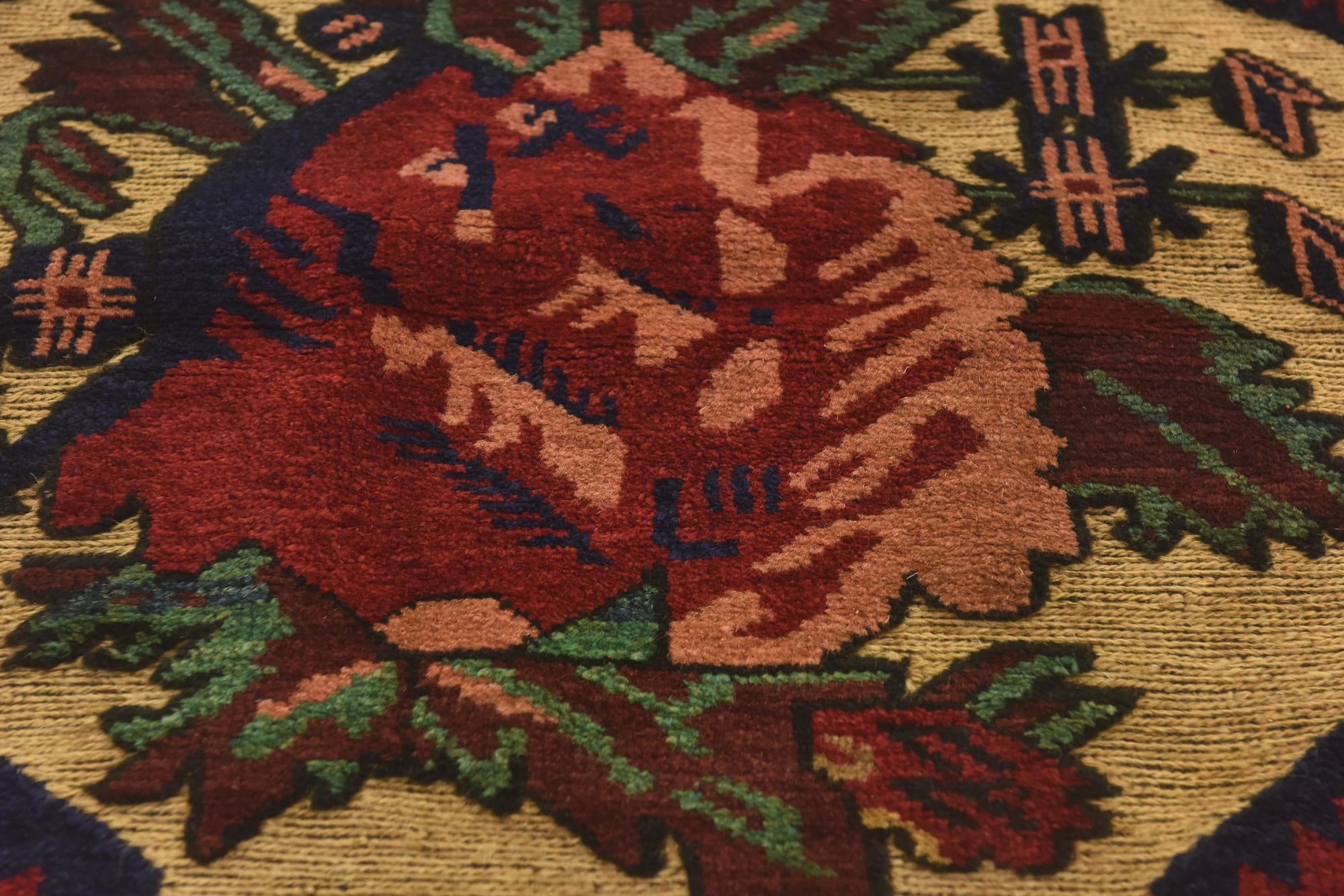 3' 1 x 4' 11 Hand Knotted Sumak Wool Rug