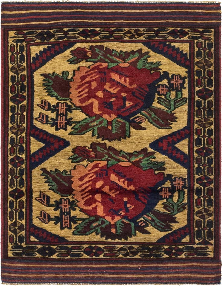 Detail image of 3' 1 x 4' 11 Hand Knotted Sumak Wool Rug