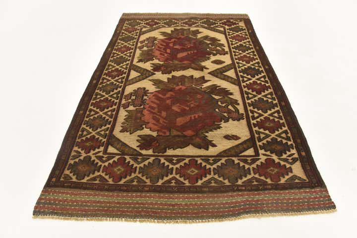 2' 11 x 4' 10 Hand Knotted Sumak Wool Rug