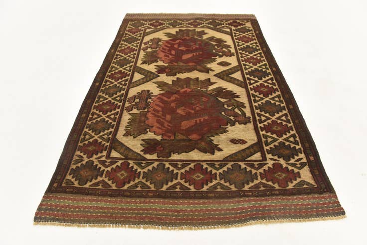 Detail image of 2' 11 x 4' 10 Hand Knotted Sumak Wool Rug