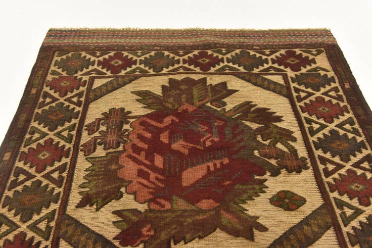 Detail image of 2' 11 x 4' 10 Hand Knotted Sumak Wool Rug