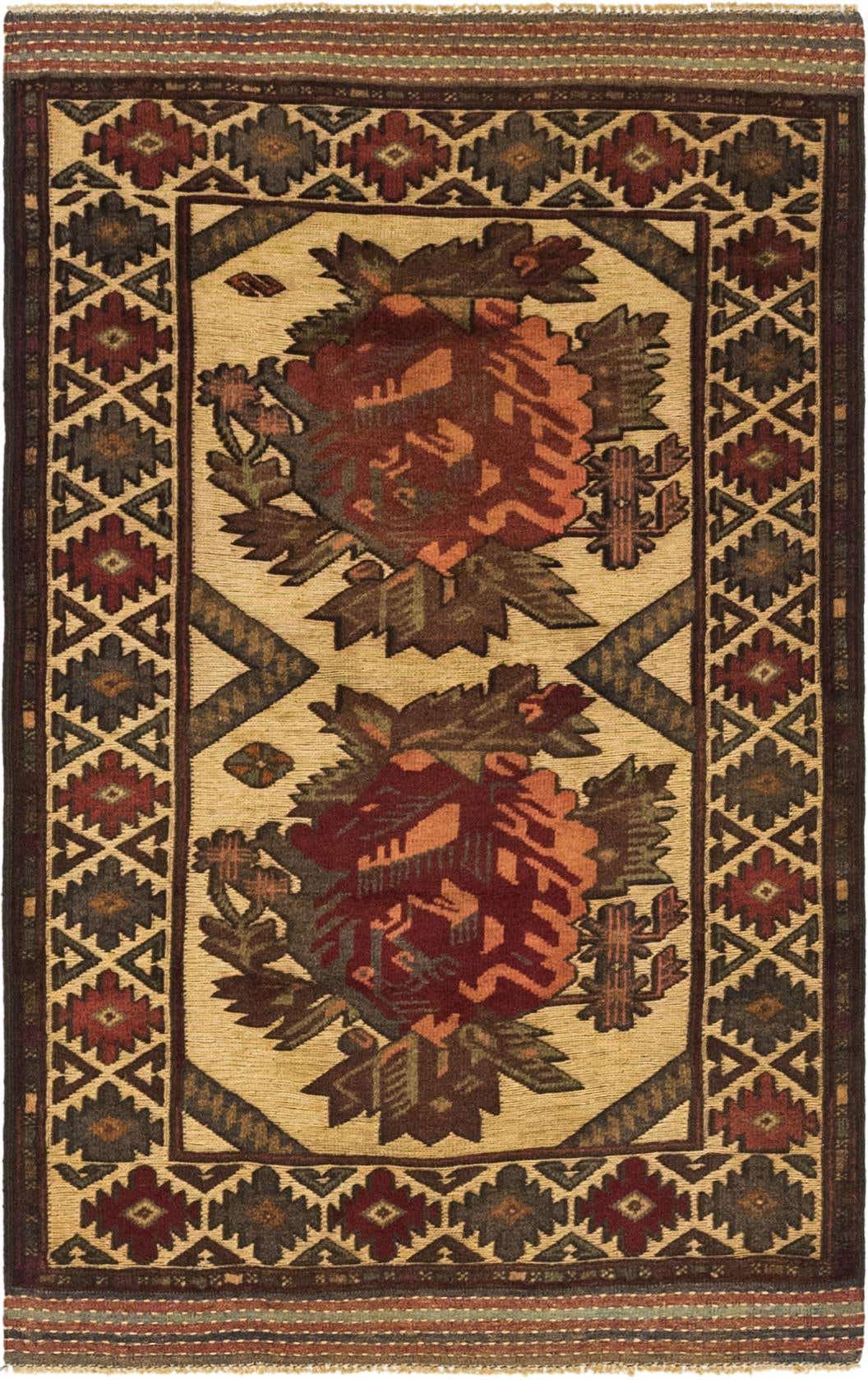 2' 11 x 4' 10 Hand Knotted Sumak Wool Rug