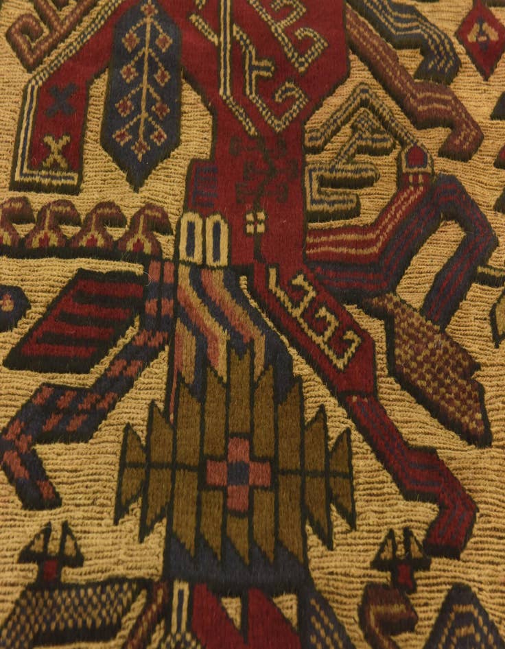 Detail image of 2' 11 x 4' 3  Hand Knotted Sumak Wool Rug