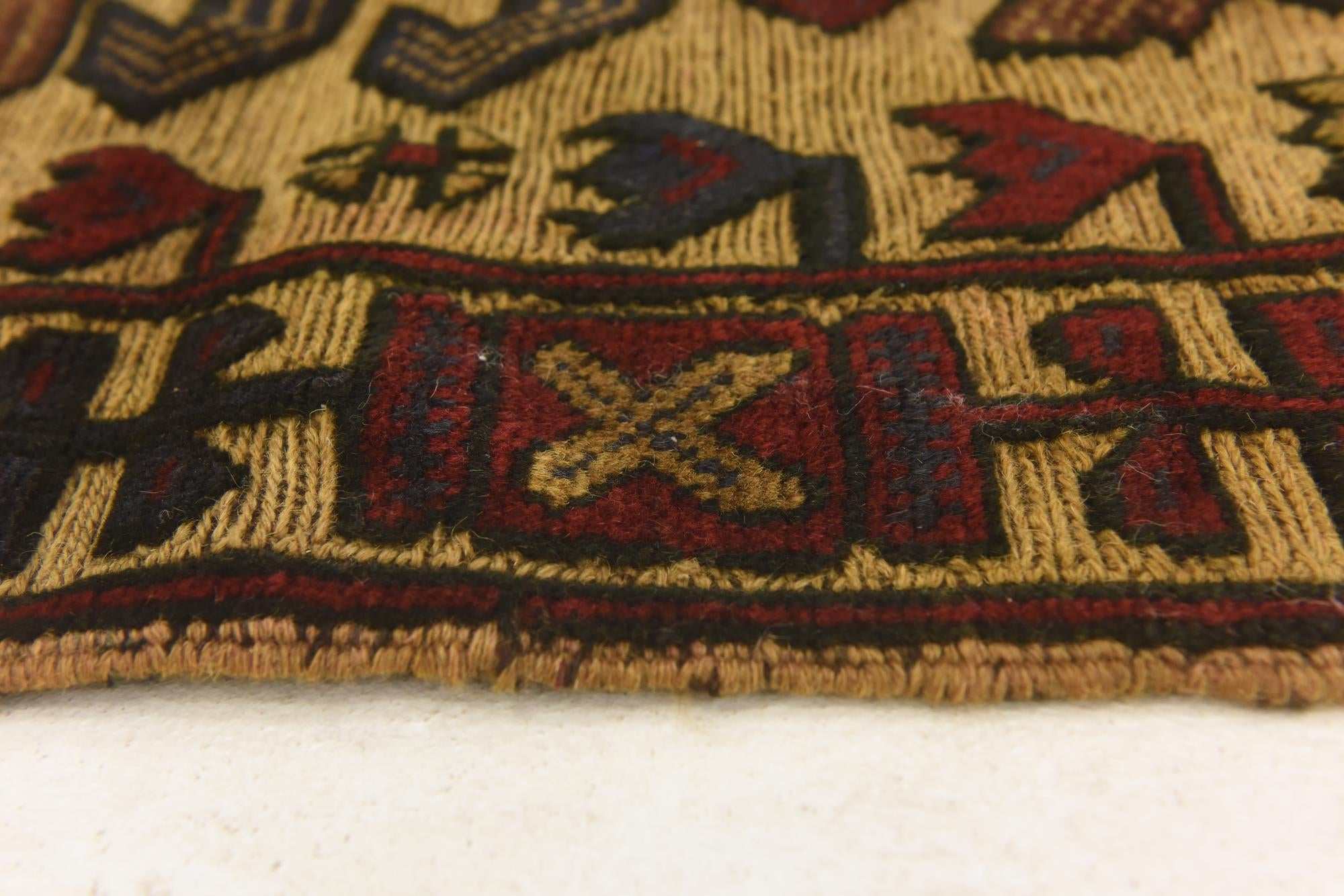 2' 11 x 4' 3 Hand Knotted Sumak Wool Rug