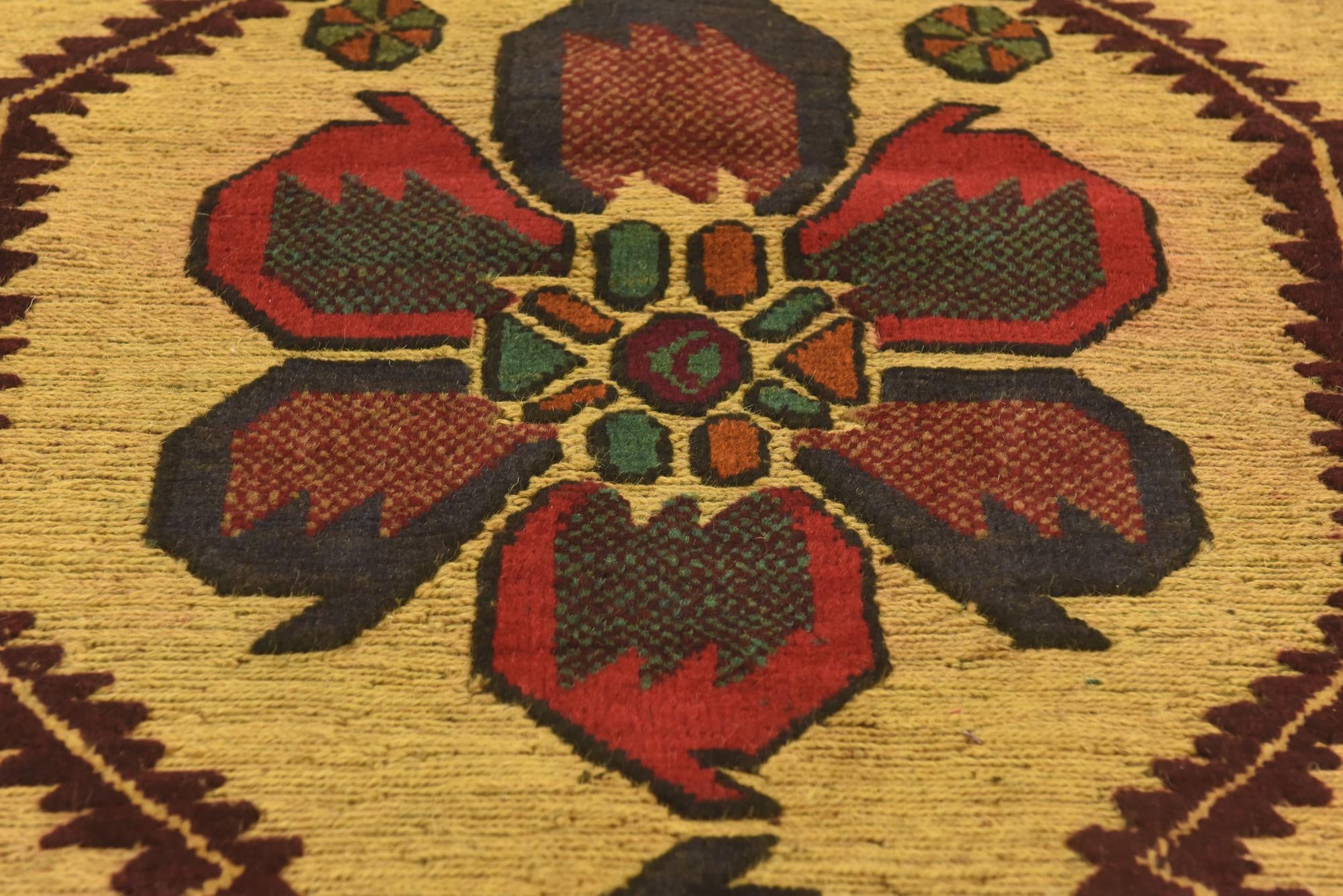 3' 1 x 4' 10 Hand Knotted Sumak Wool Rug