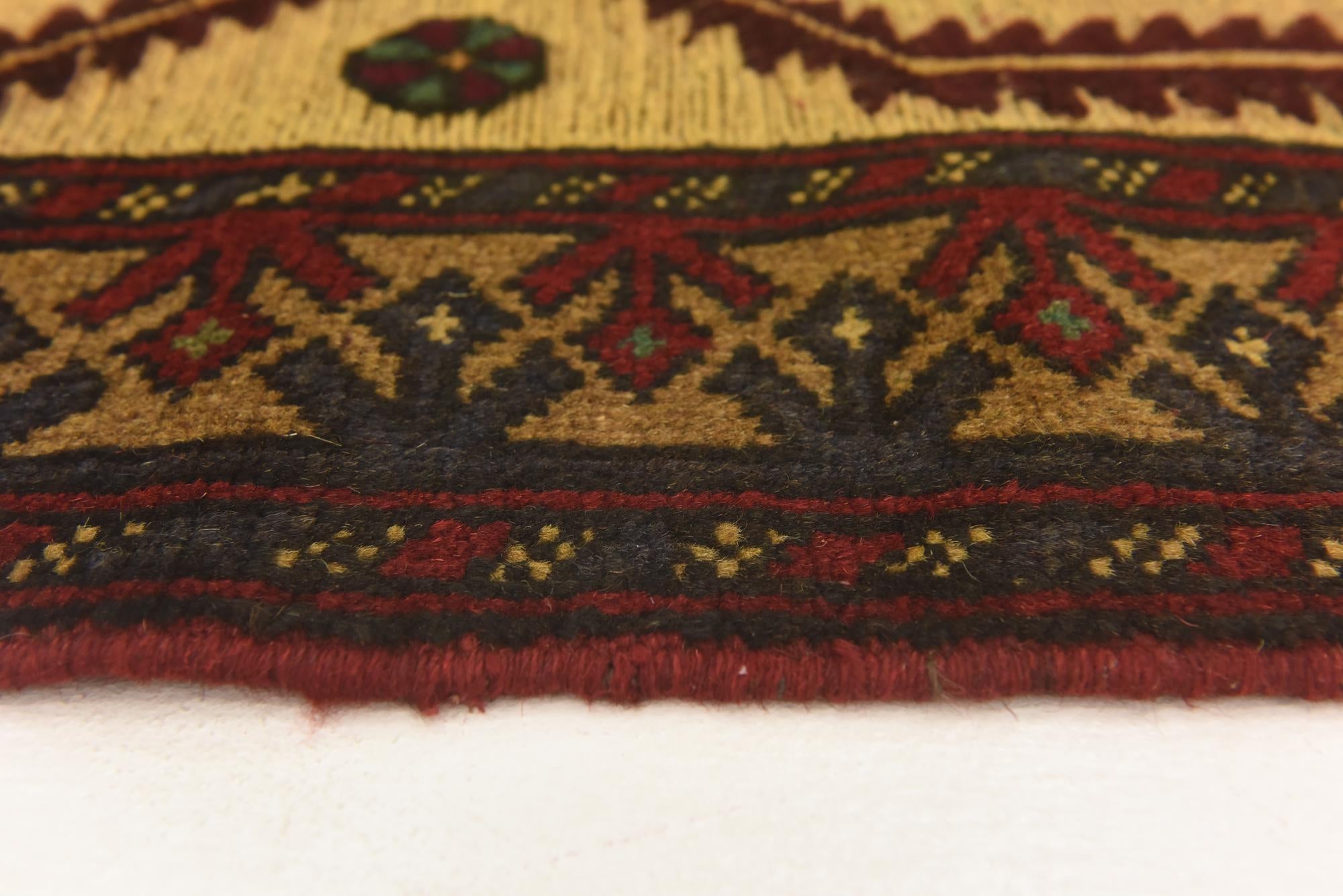 3' 1 x 4' 10 Hand Knotted Sumak Wool Rug