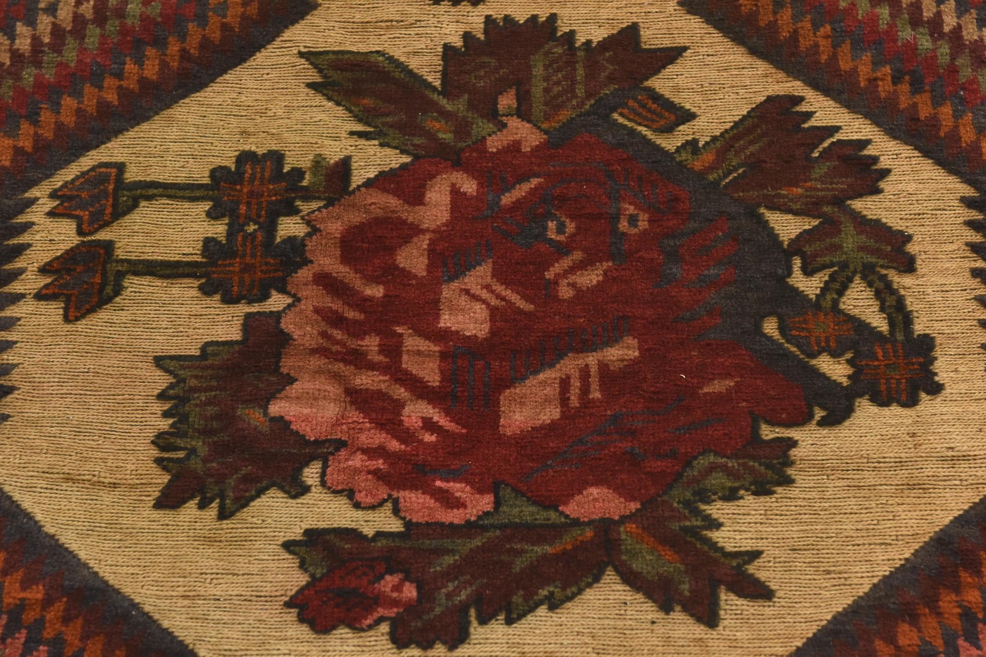 3' 11 x 6' Hand Knotted Sumak Wool Rug