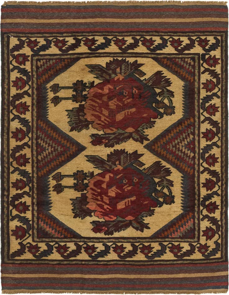 Detail image of 3' 11 x 6' Hand Knotted Sumak Wool Rug
