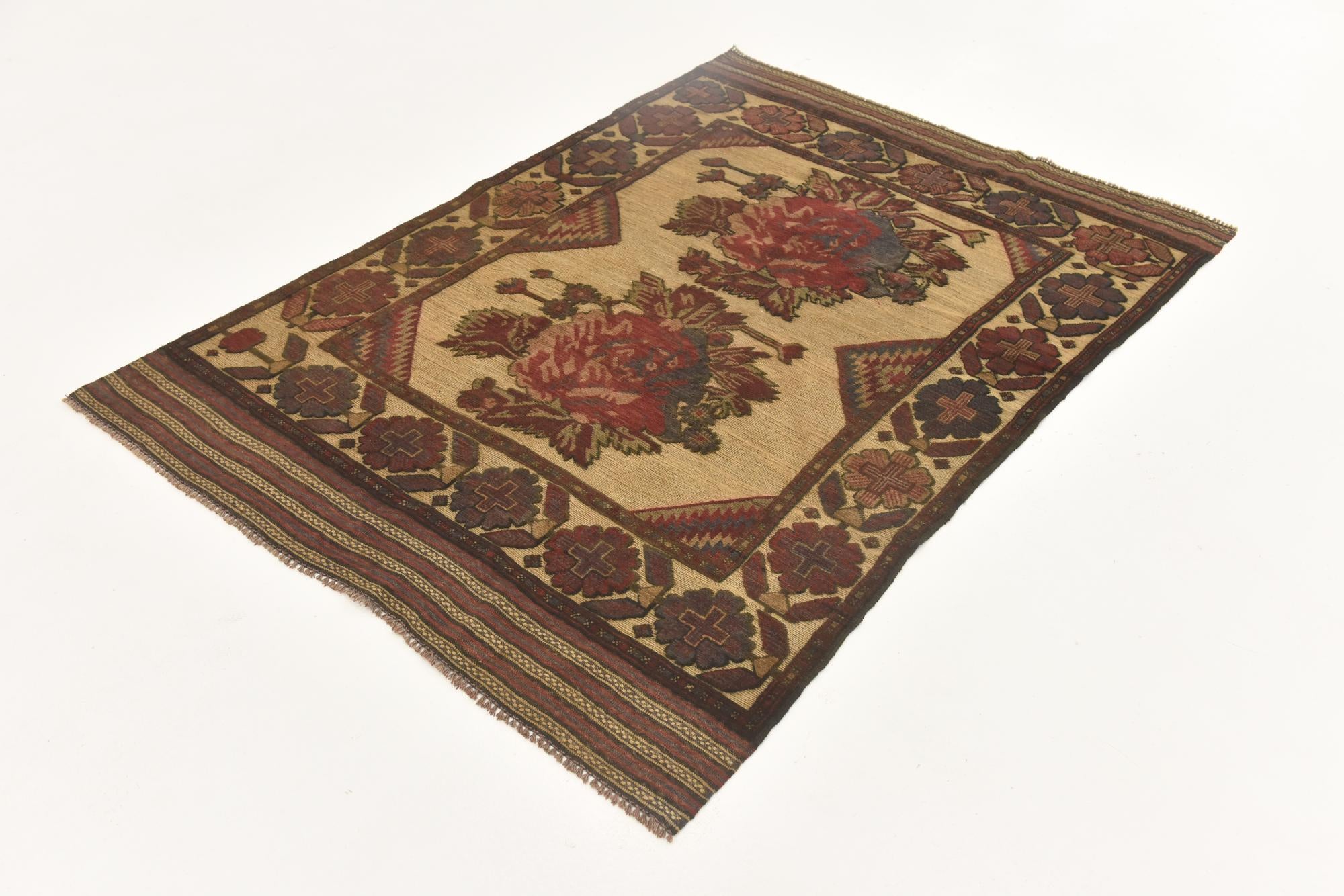 4' 2 x 5' 11 Hand Knotted Sumak Wool Rug