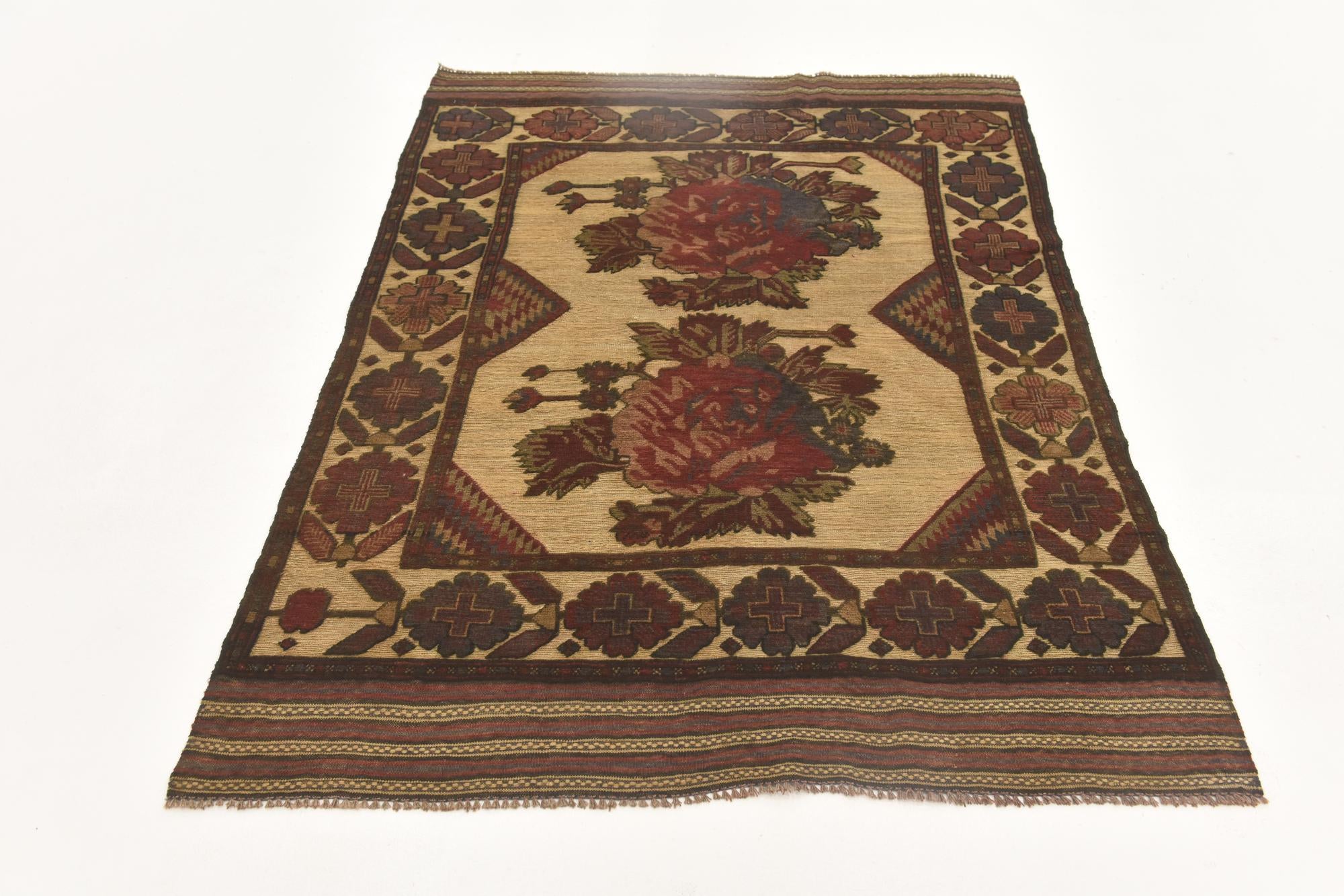 4' 2 x 5' 11 Hand Knotted Sumak Wool Rug