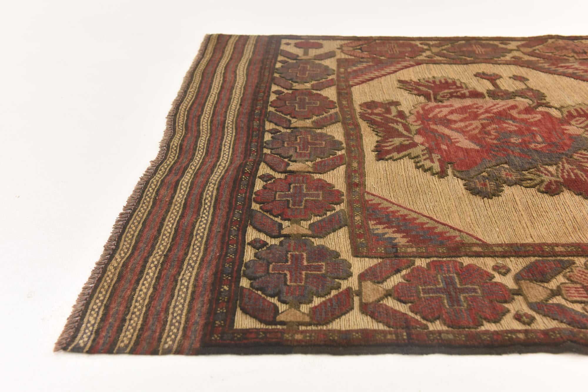 4' 2 x 5' 11 Hand Knotted Sumak Wool Rug