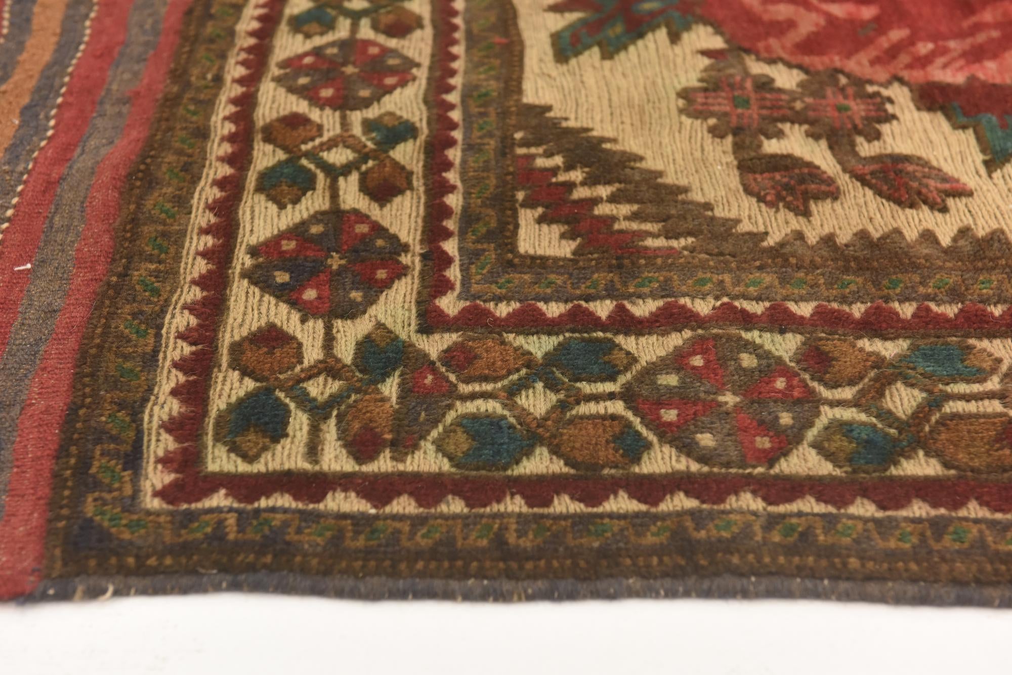 4' x 6' 2 Hand Knotted Sumak Wool Rug