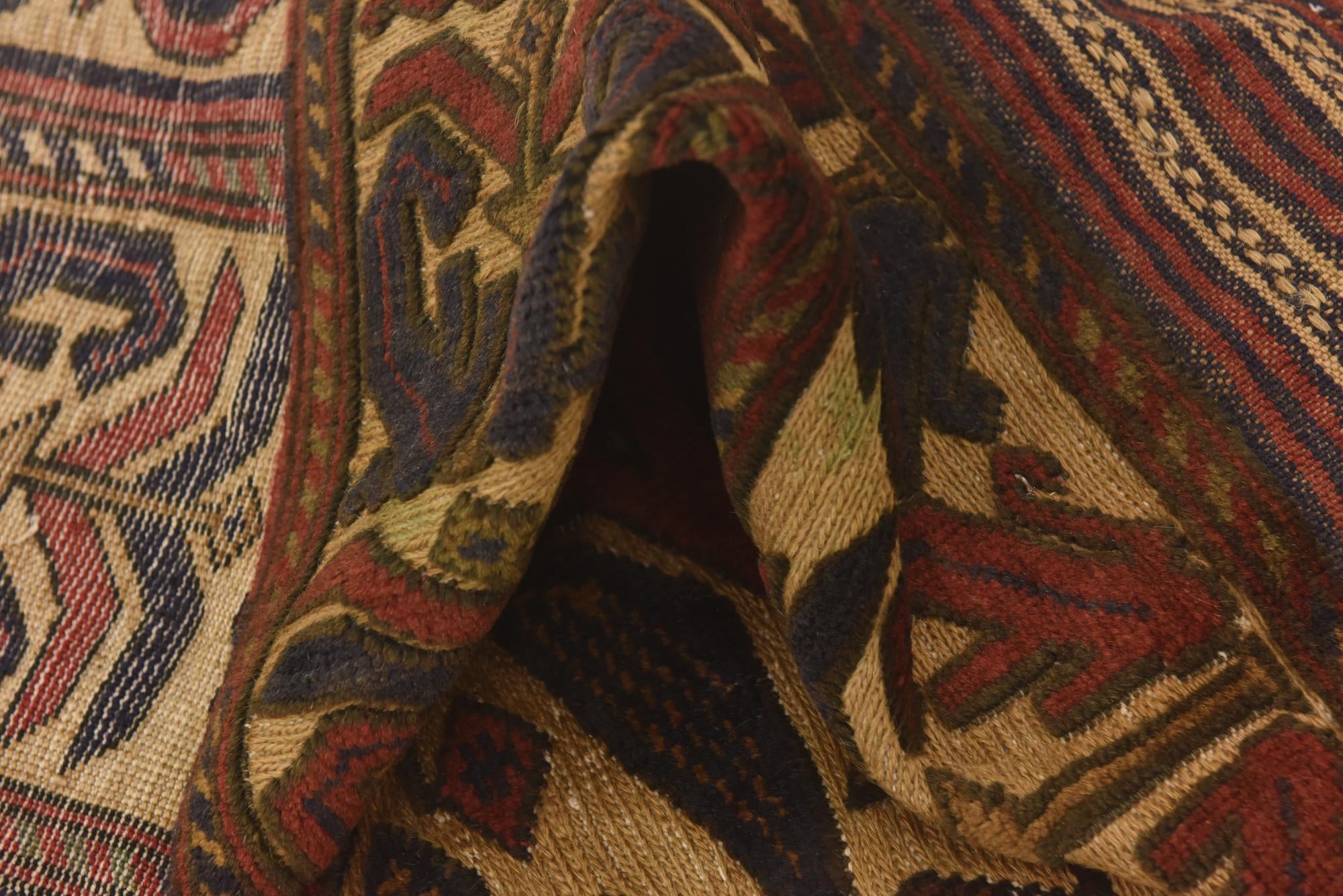 4' 1 x 6' 7 Hand Knotted Sumak Wool Rug