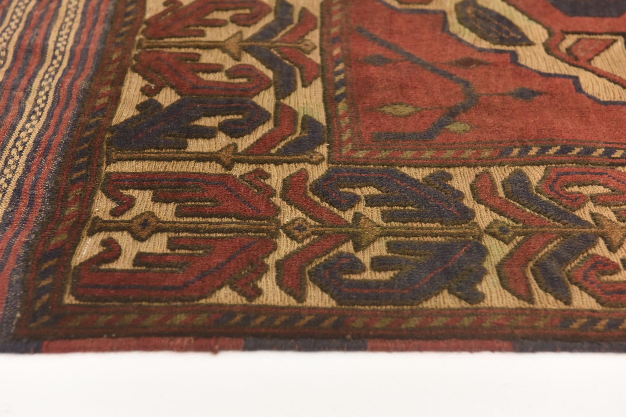 4' 1 x 6' 7 Hand Knotted Sumak Wool Rug