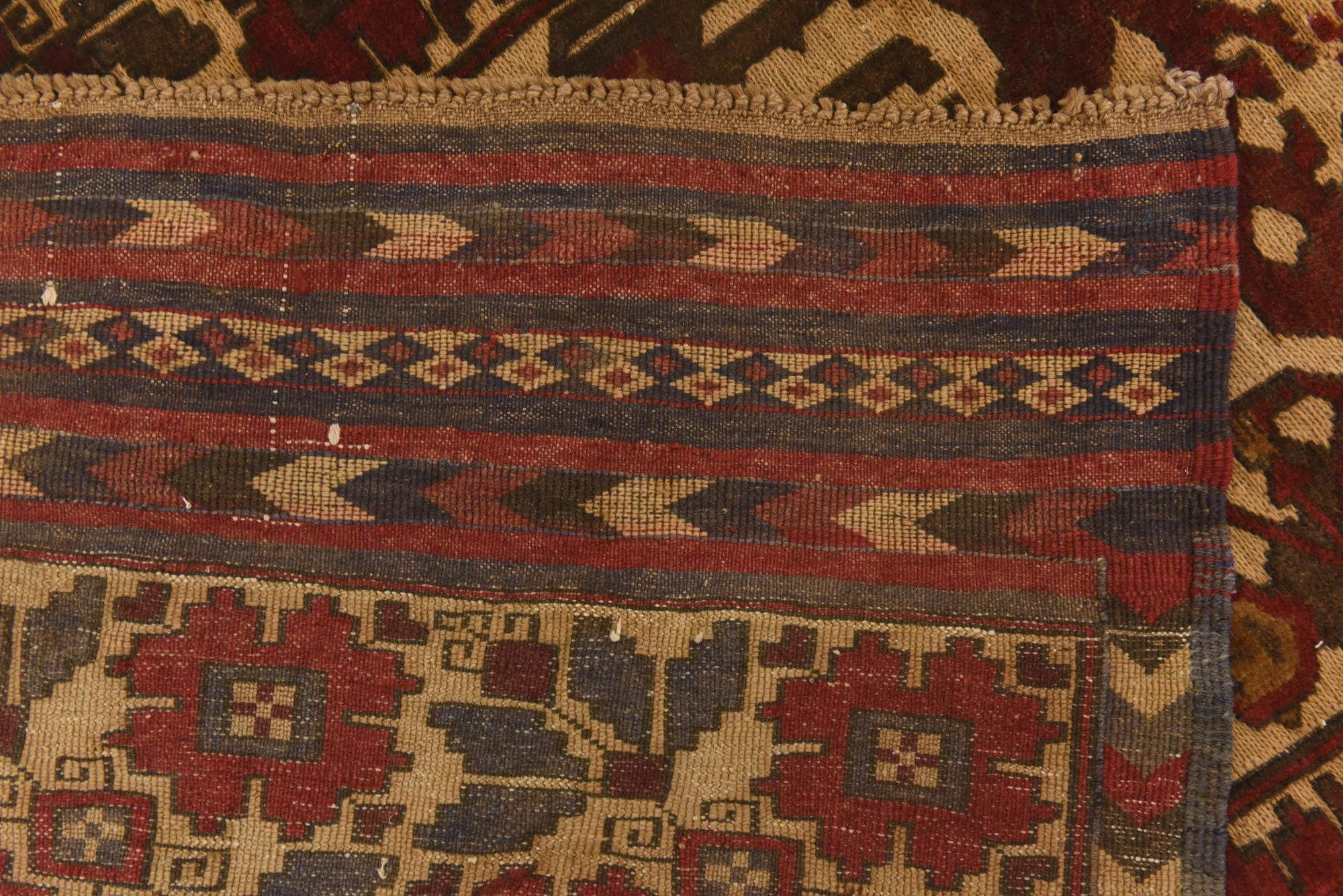 4' x 6' 1 Hand Knotted Sumak Wool Rug