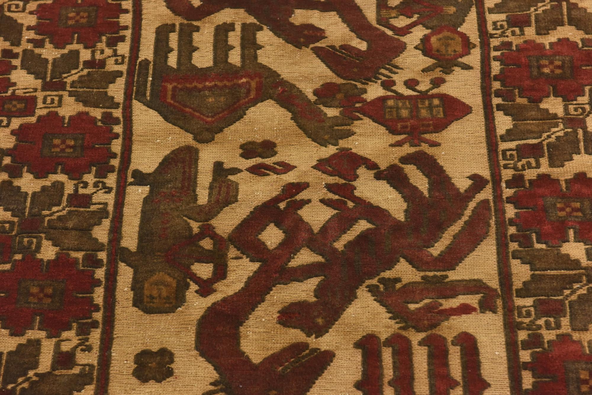 4' x 6' 1 Hand Knotted Sumak Wool Rug