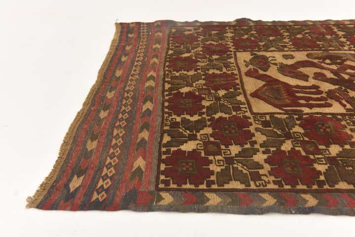 4' x 6' 1 Hand Knotted Sumak Wool Rug