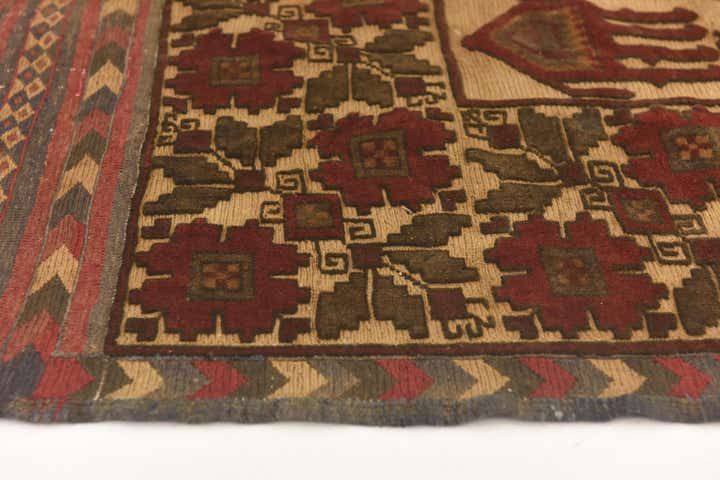 4' x 6' 1 Hand Knotted Sumak Wool Rug