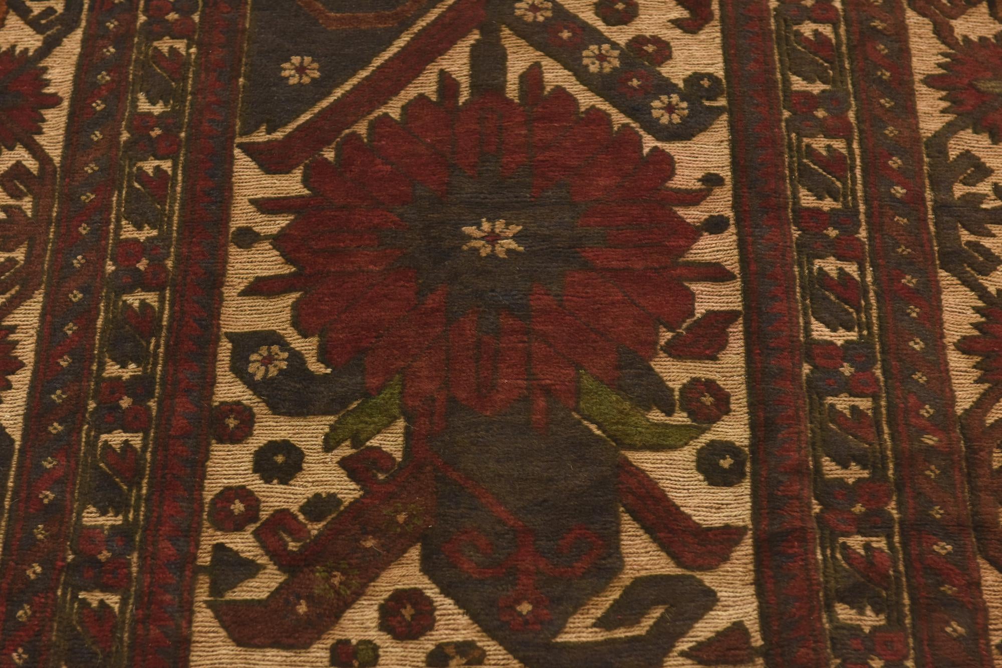 3' 7 x 6' Hand Knotted Sumak Wool Rug