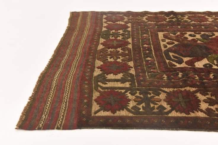 Detail image of 3' 7 x 6' Hand Knotted Sumak Wool Rug
