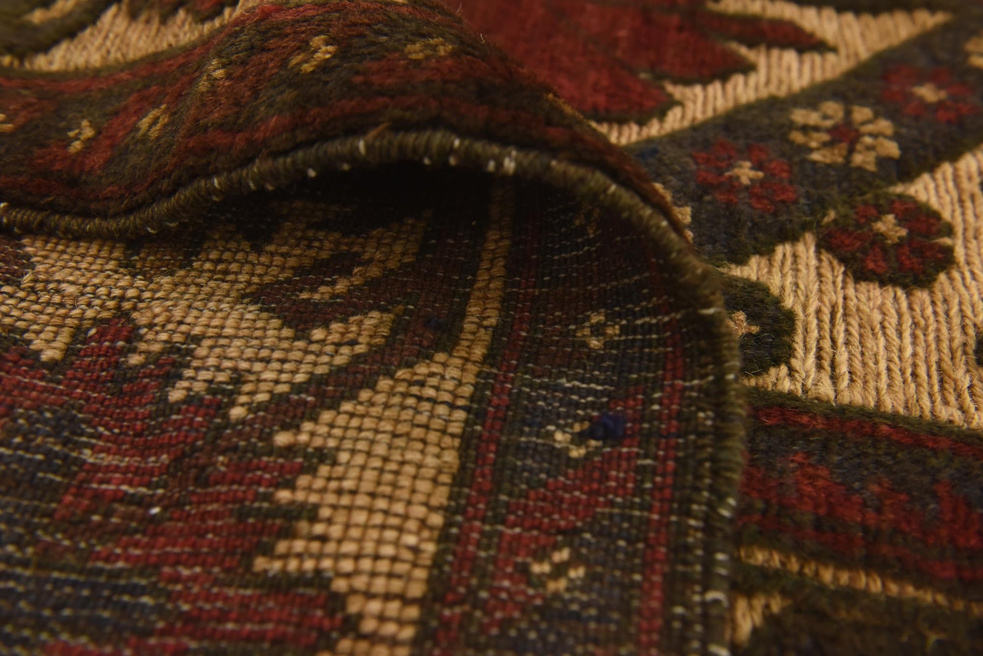 3' 7 x 6' Hand Knotted Sumak Wool Rug