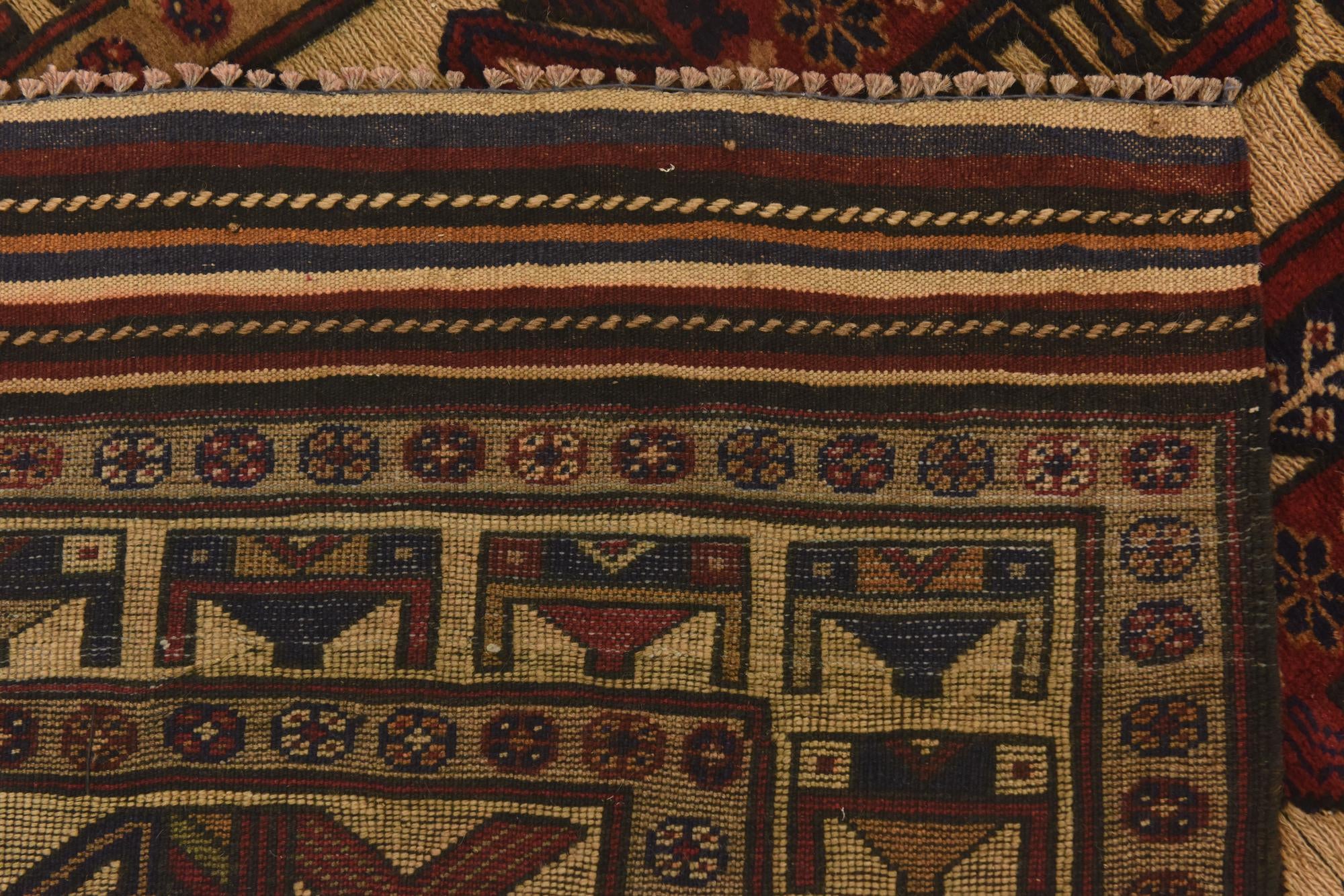 3' 10 x 6' Hand Knotted Sumak Wool Rug