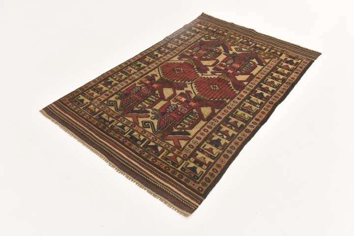 3' 10 x 6' Hand Knotted Sumak Wool Rug