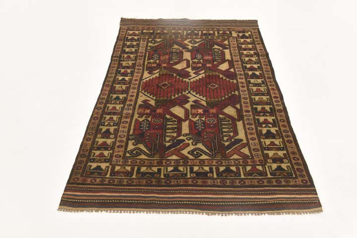 3' 10 x 6' Hand Knotted Sumak Wool Rug