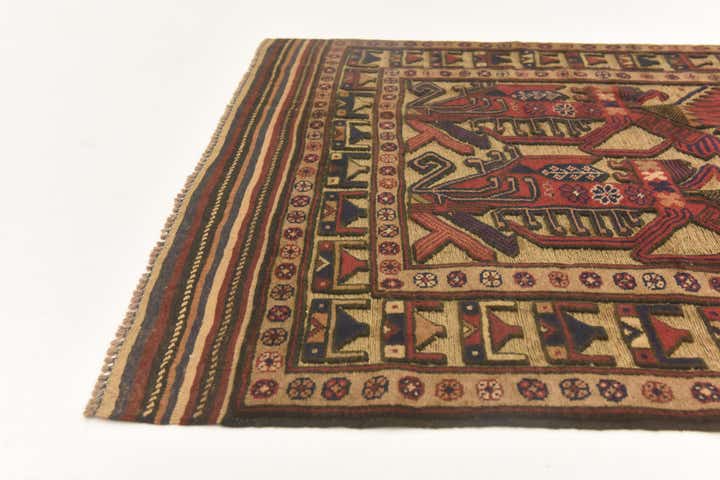 3' 10 x 6' Hand Knotted Sumak Wool Rug