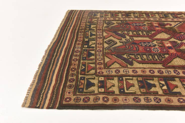 Detail image of 3' 10 x 6' Hand Knotted Sumak Wool Rug