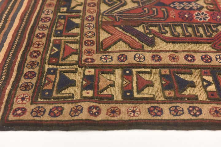 3' 10 x 6' Hand Knotted Sumak Wool Rug