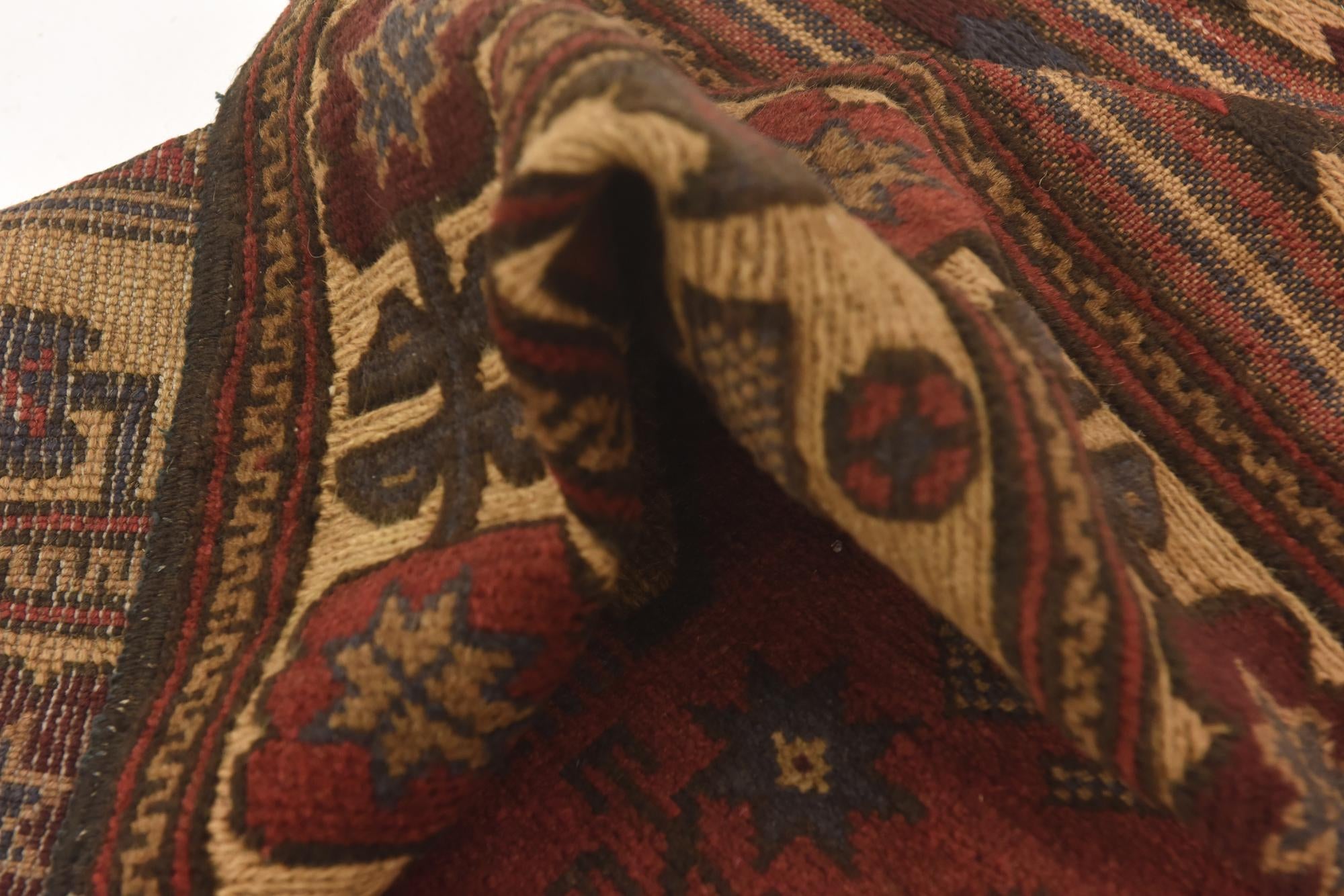 3' 11 x 6' 4 Hand Knotted Sumak Wool Rug
