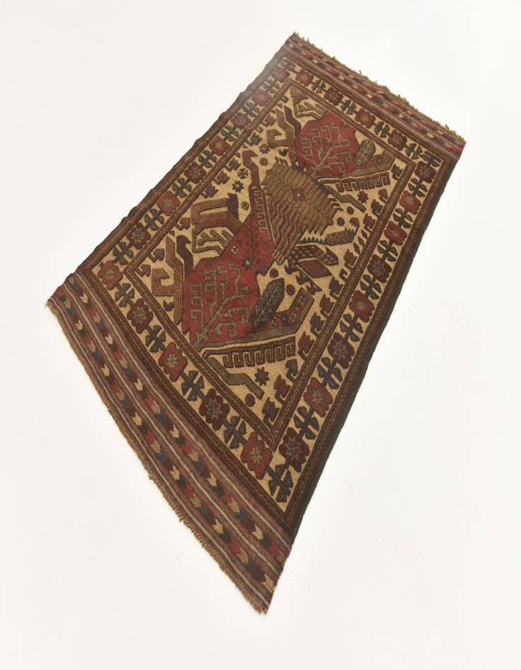 Detail image of 3' 11 x 6' 4 Hand Knotted Sumak Wool Rug