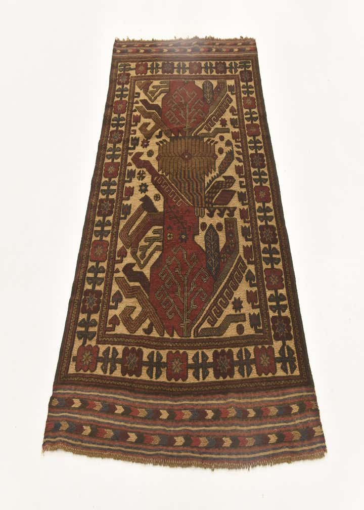 3' 11 x 6' 4 Hand Knotted Sumak Wool Rug
