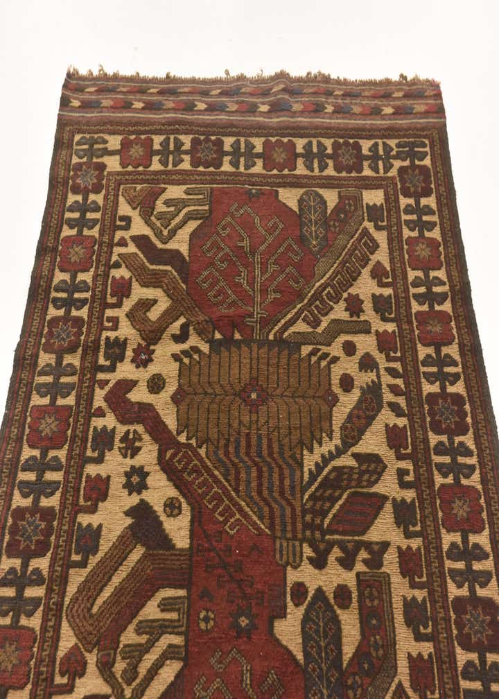 3' 11 x 6' 4 Hand Knotted Sumak Wool Rug