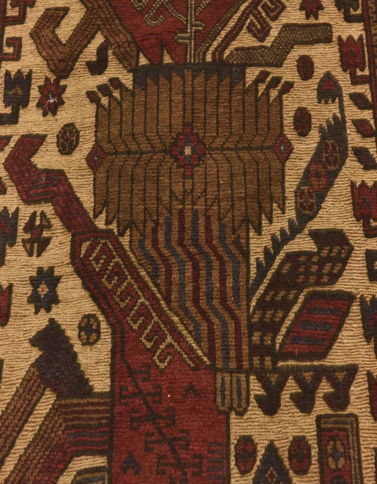 Detail image of 3' 11 x 6' 4 Hand Knotted Sumak Wool Rug