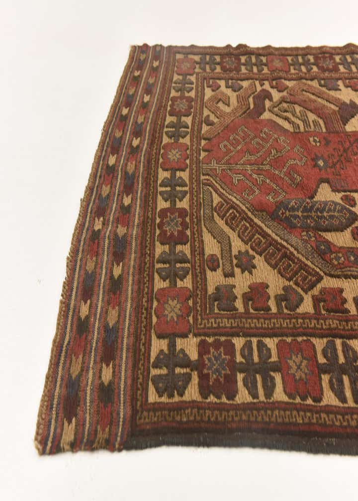 3' 11 x 6' 4 Hand Knotted Sumak Wool Rug
