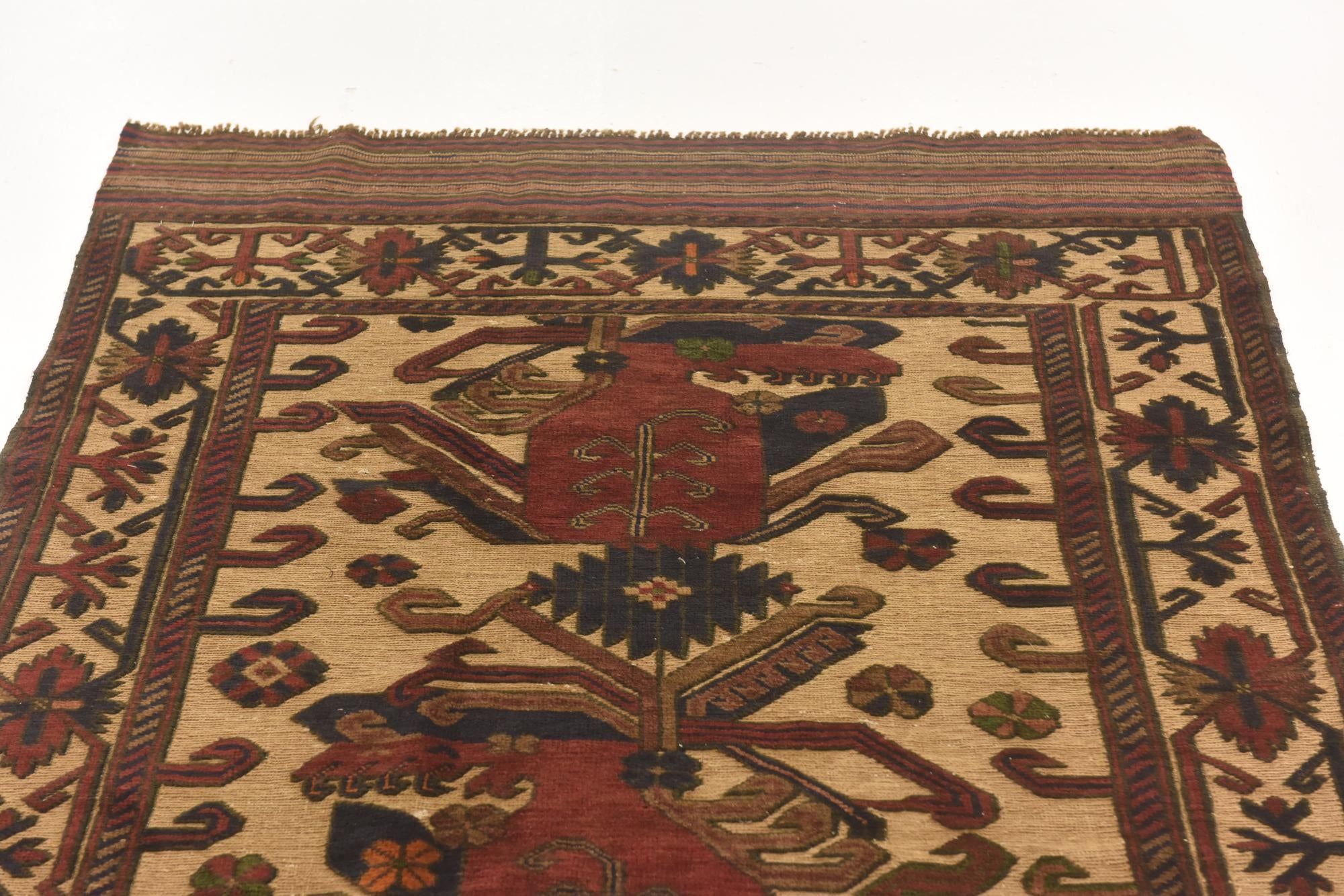 4' x 5' 10 Hand Knotted Sumak Wool Rug