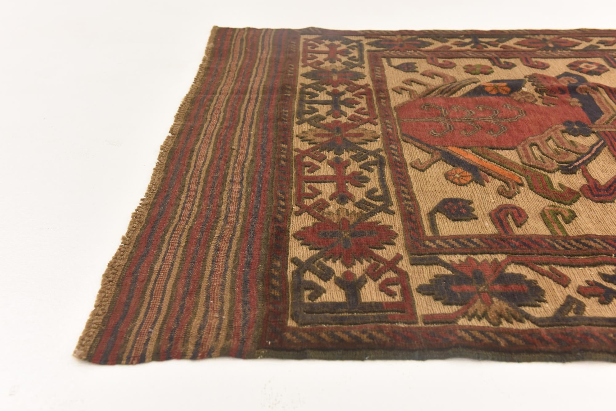 4' x 5' 10 Hand Knotted Sumak Wool Rug