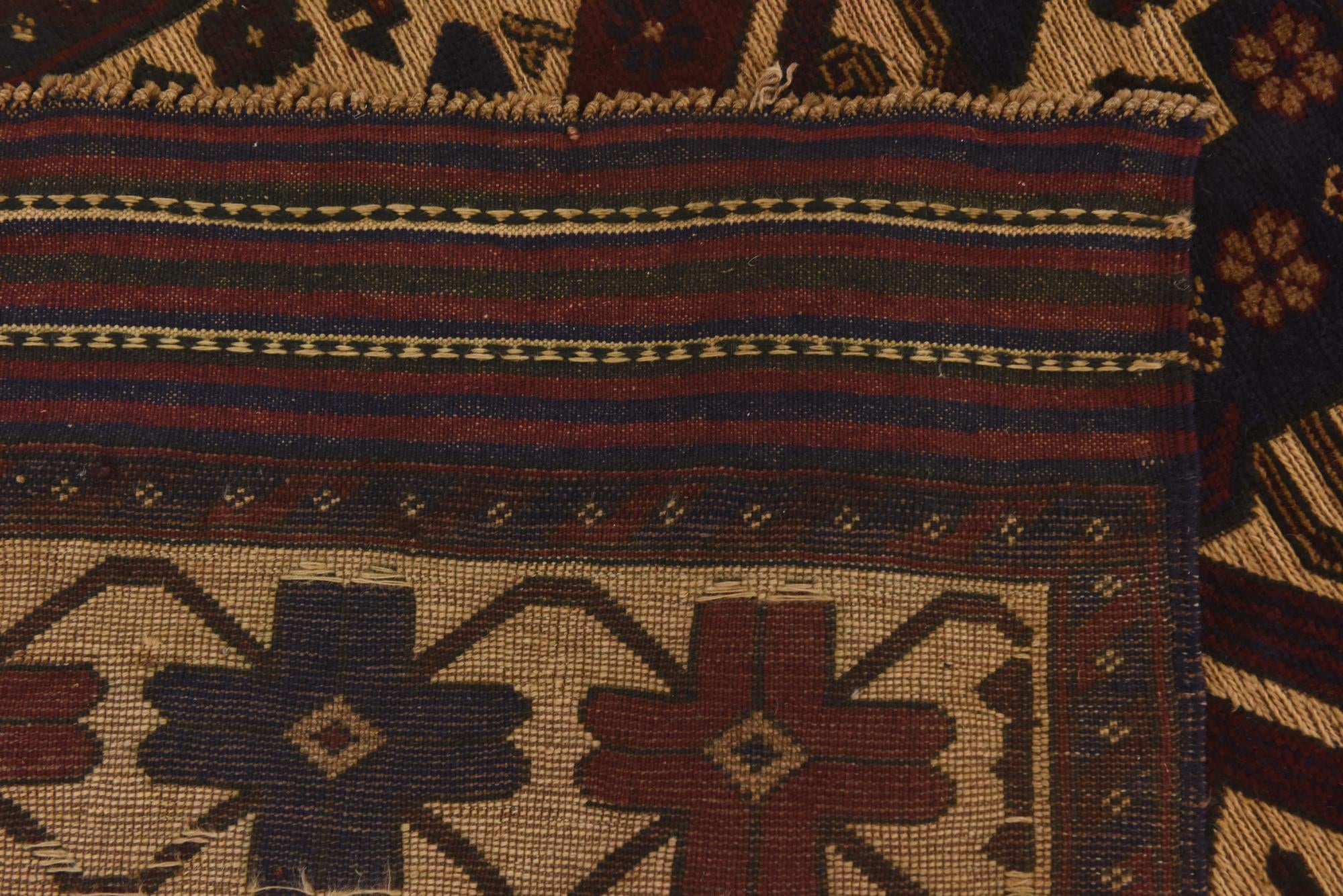 4' 2 x 6' 3 Hand Knotted Sumak Wool Rug