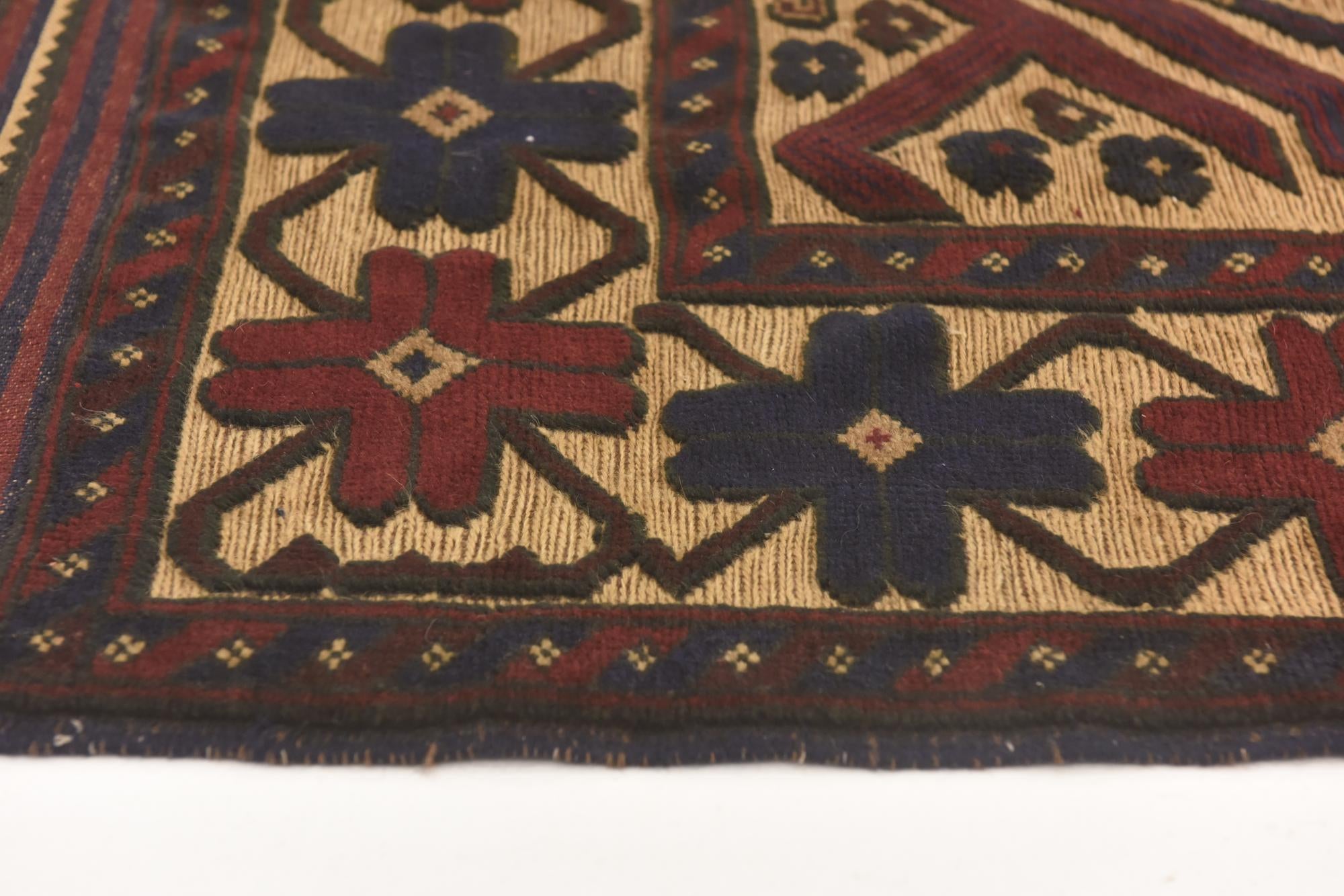4' 2 x 6' 3 Hand Knotted Sumak Wool Rug