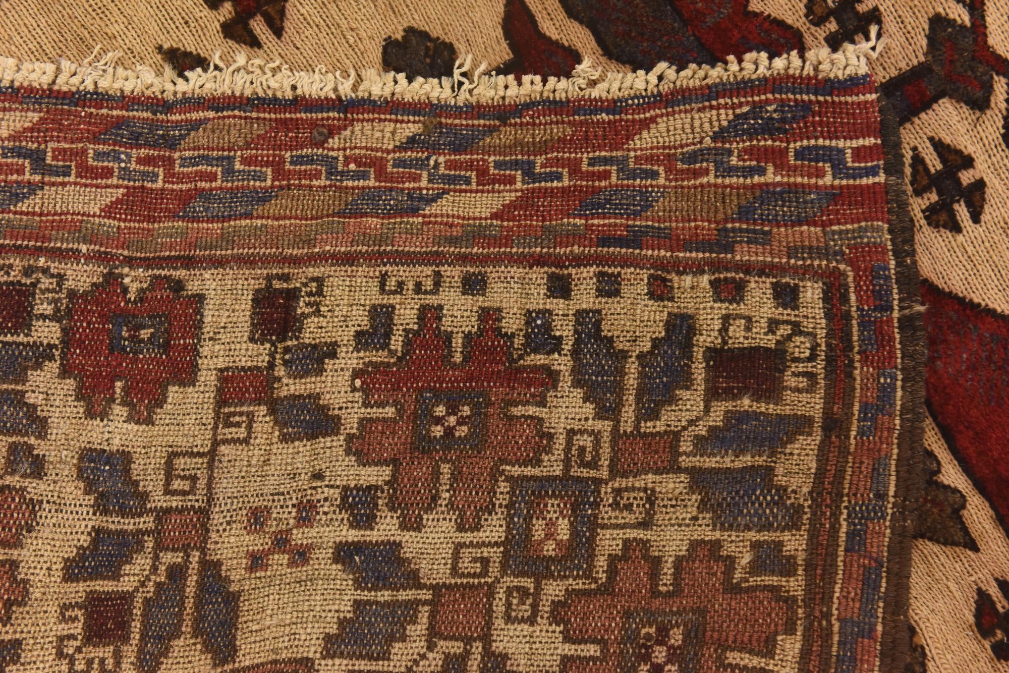 4' 3 x 6' 6 Hand Knotted Sumak Wool Rug