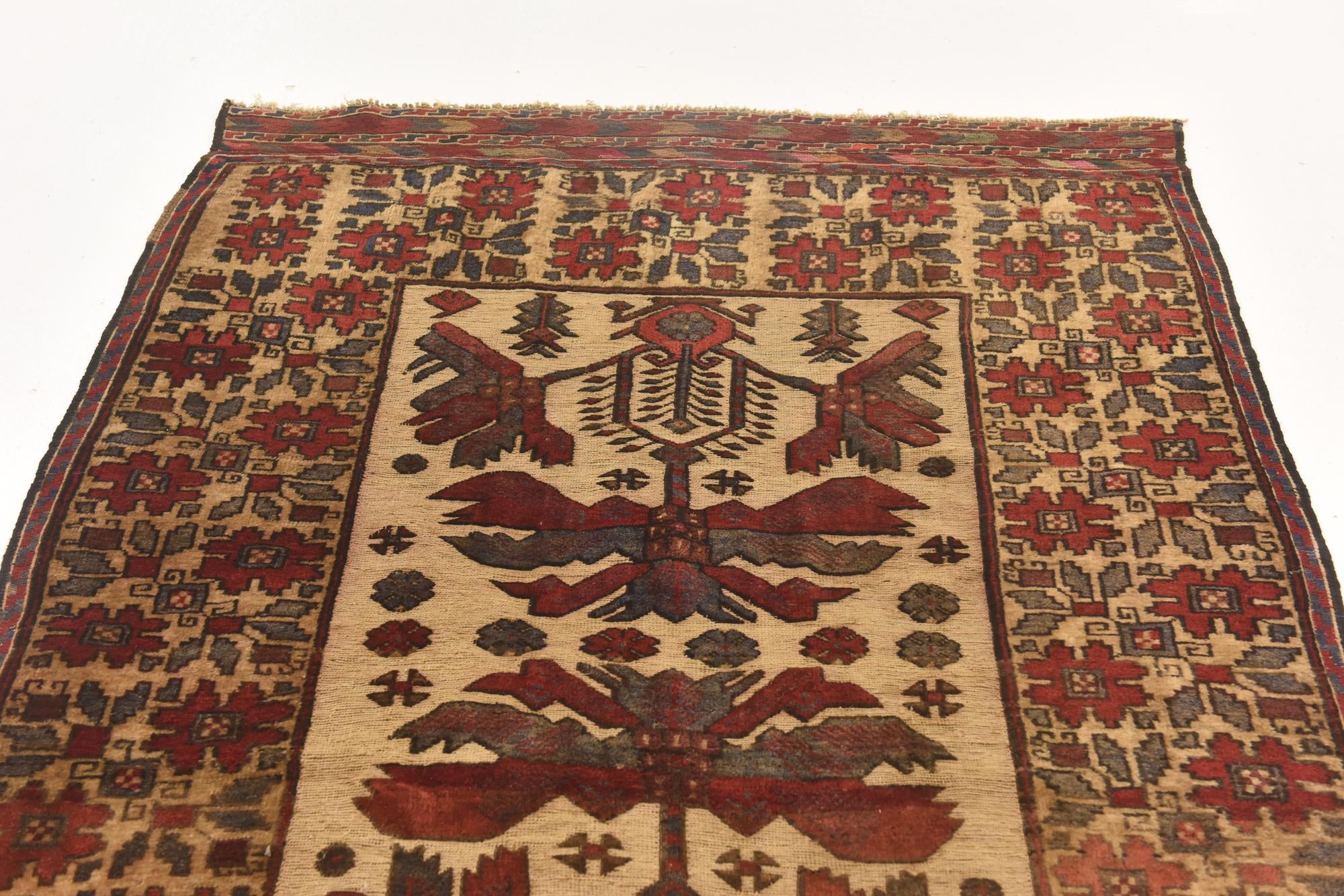 4' 3 x 6' 6 Hand Knotted Sumak Wool Rug